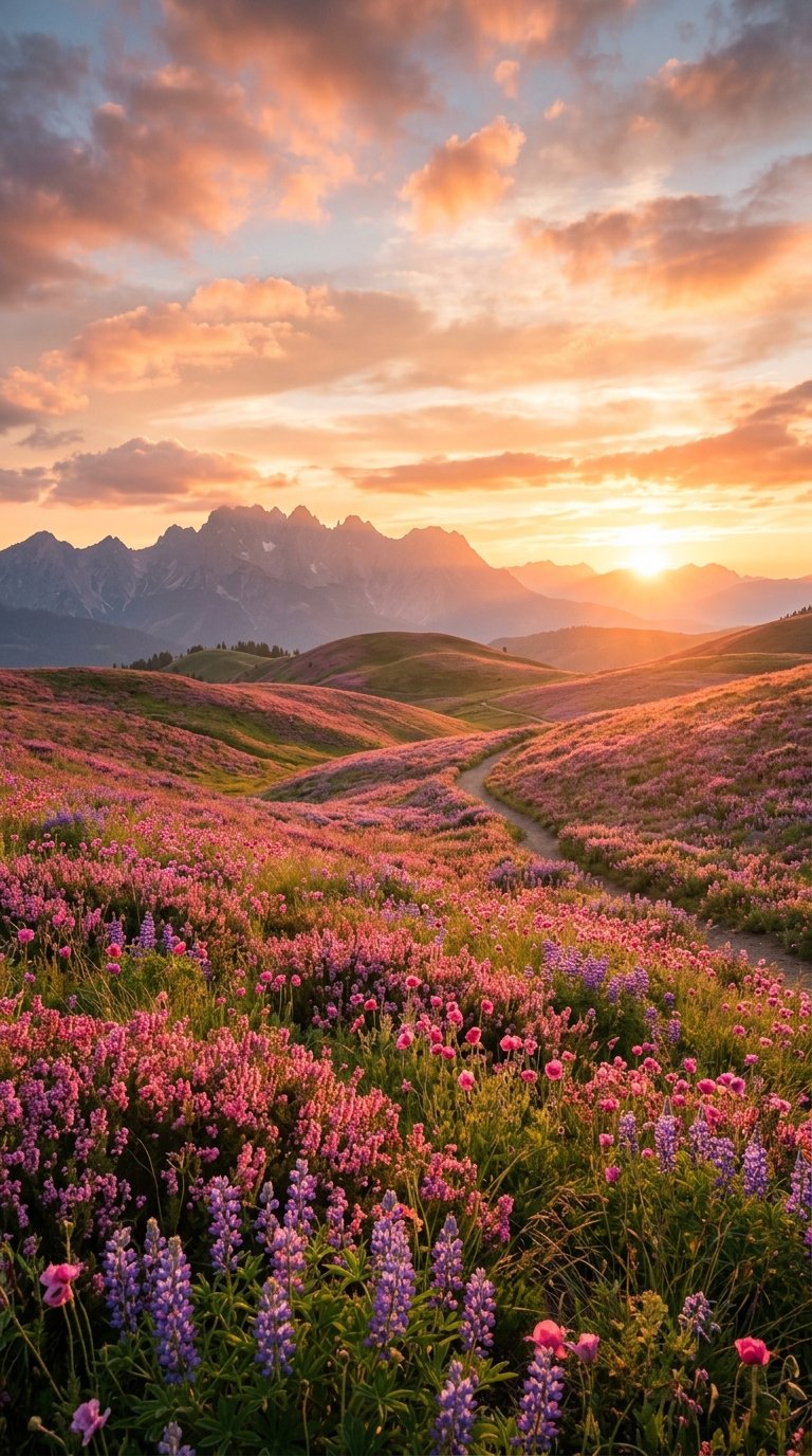 Imagine yourself here in the golden meadow at sunset